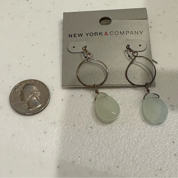 NWT 2 pairs of Earrings- gold tone dangles w/ beads by MIXIT Color & NY & Co. - Picture 9 of 10